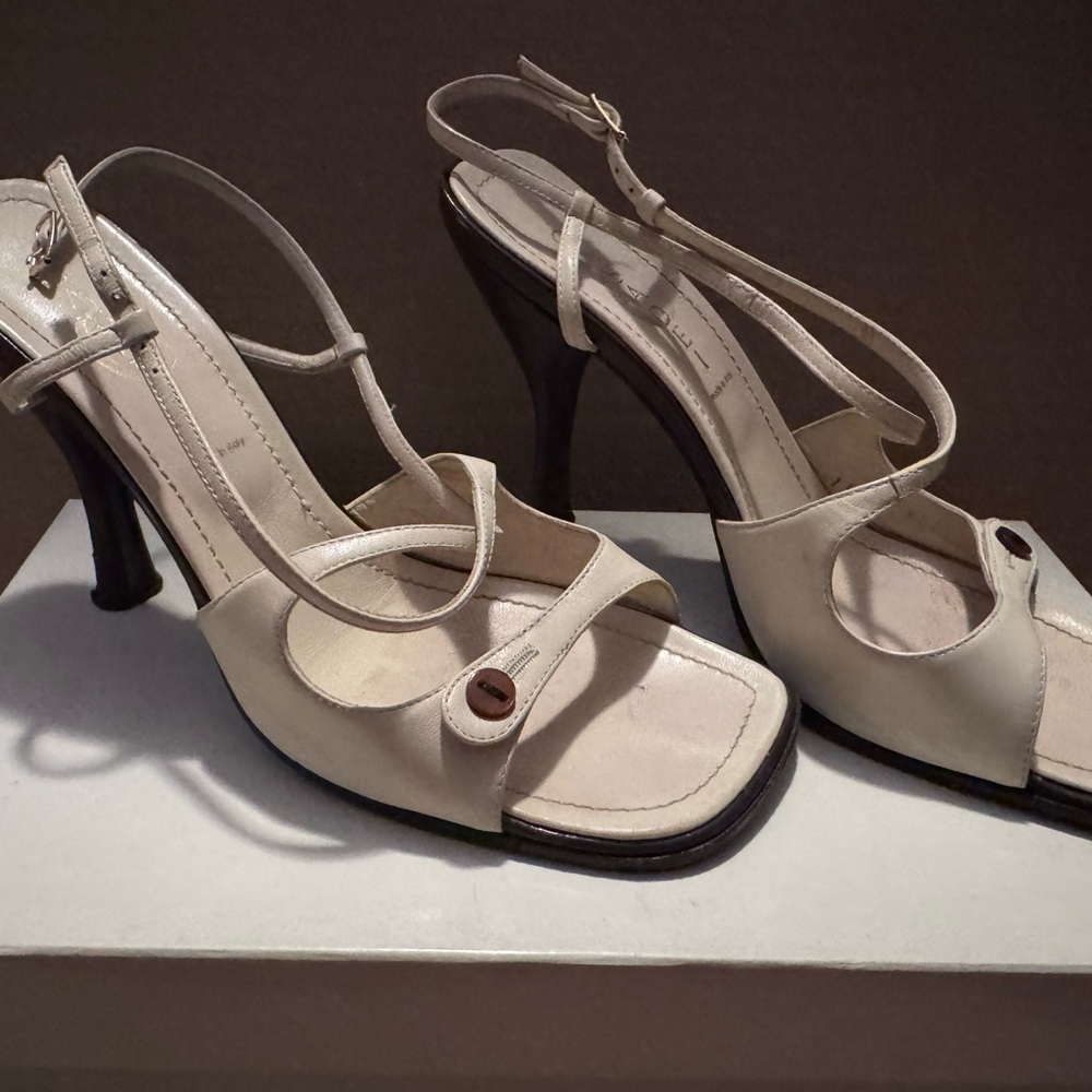 Casadei Cream Strappy Heels